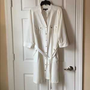 Soft white shirt dress